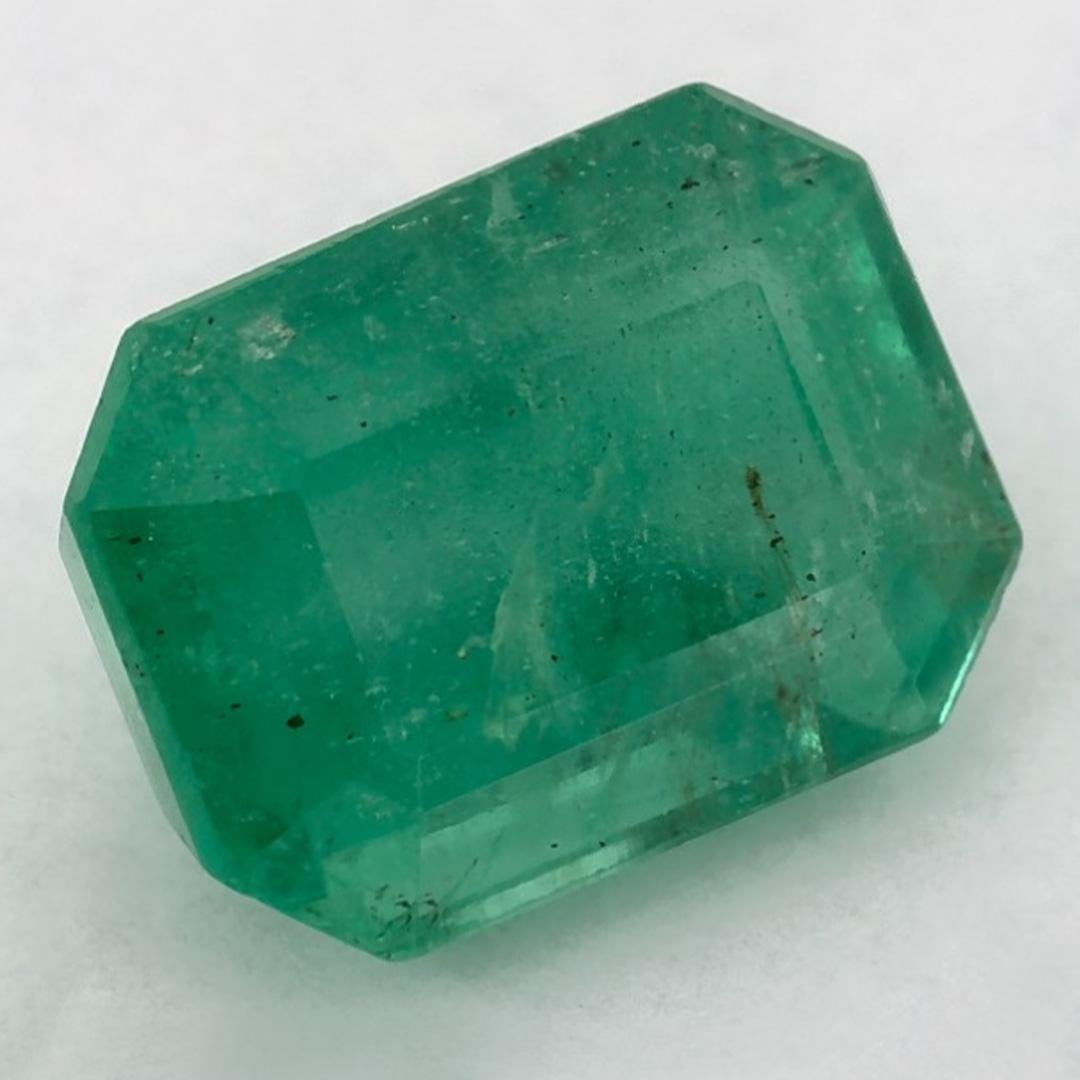 2.19 Ct Emerald Octagon Cut Loose Gemstone In New Condition For Sale In Fort Lee, NJ