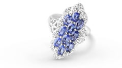 Oval Cut Tanzanite Fashion Ring In 925 Solid Sterling Silver (5x3) Gift For Wife