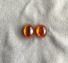 21.92 Carat Fanta Spessartite Garnet Oval Cabochon Plain Top Quality Natural Gem