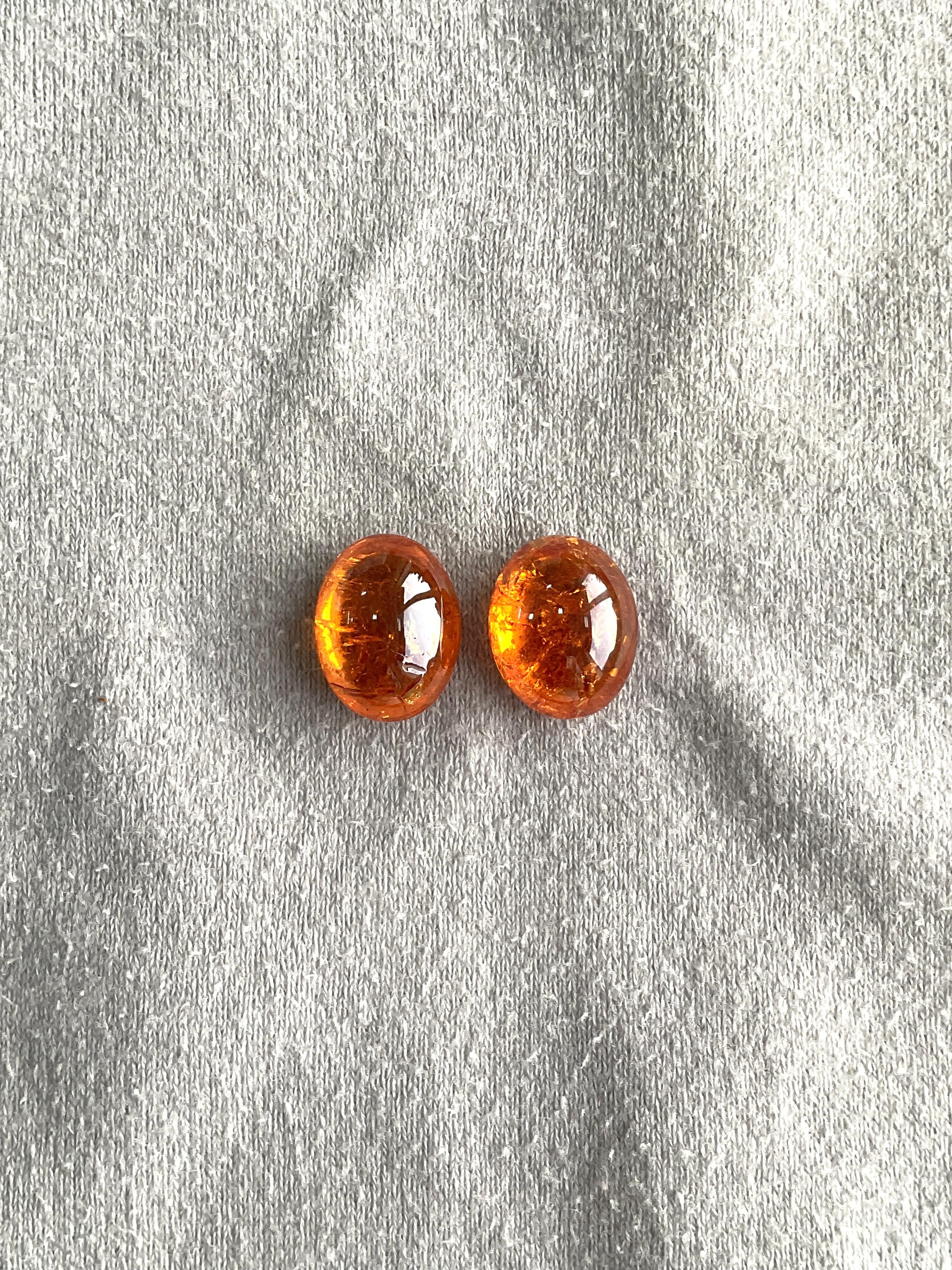 Art Déco 21,92 Carati di Granato Fanta Spessartite Cabochon ovale di qualità superiore Nature in vendita