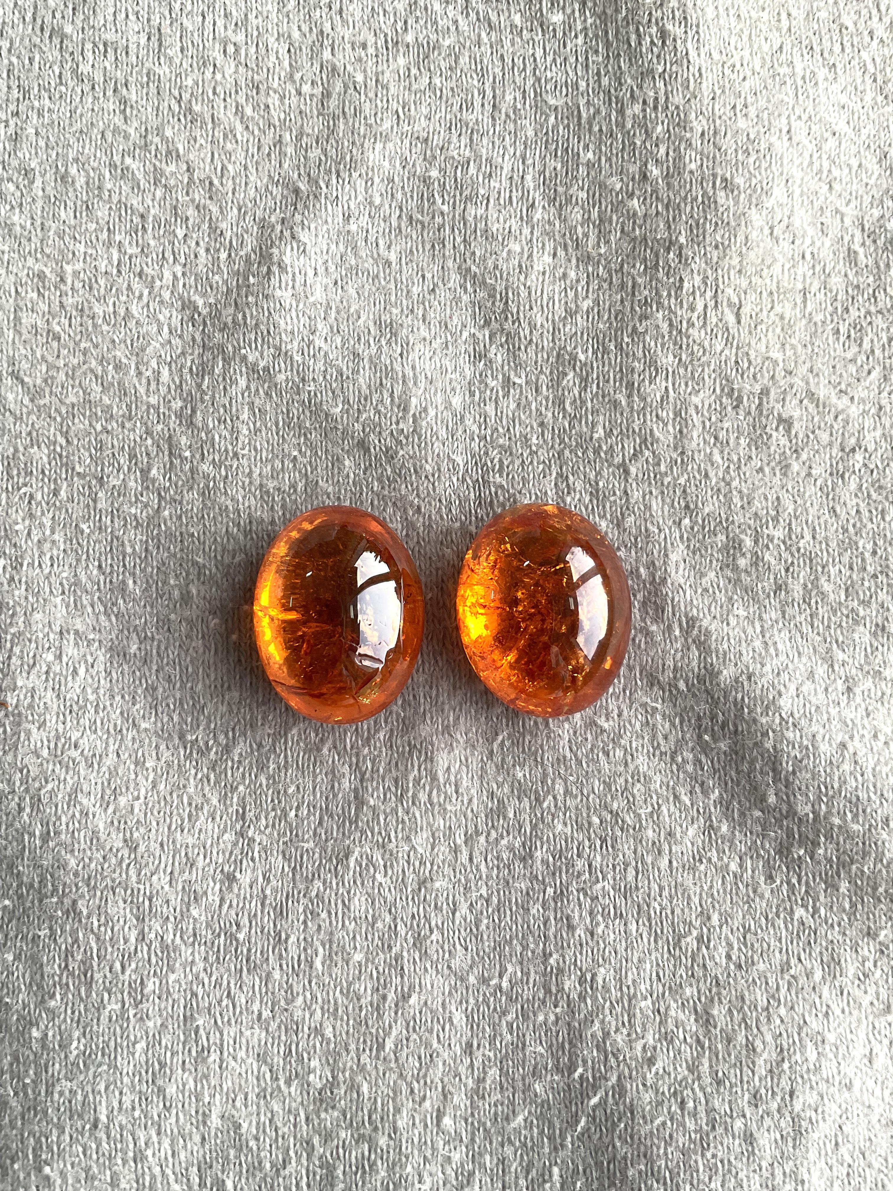 21,92 Carati di Granato Fanta Spessartite Cabochon ovale di qualità superiore Nature In condizioni Nuovo in vendita a Jaipur, RJ