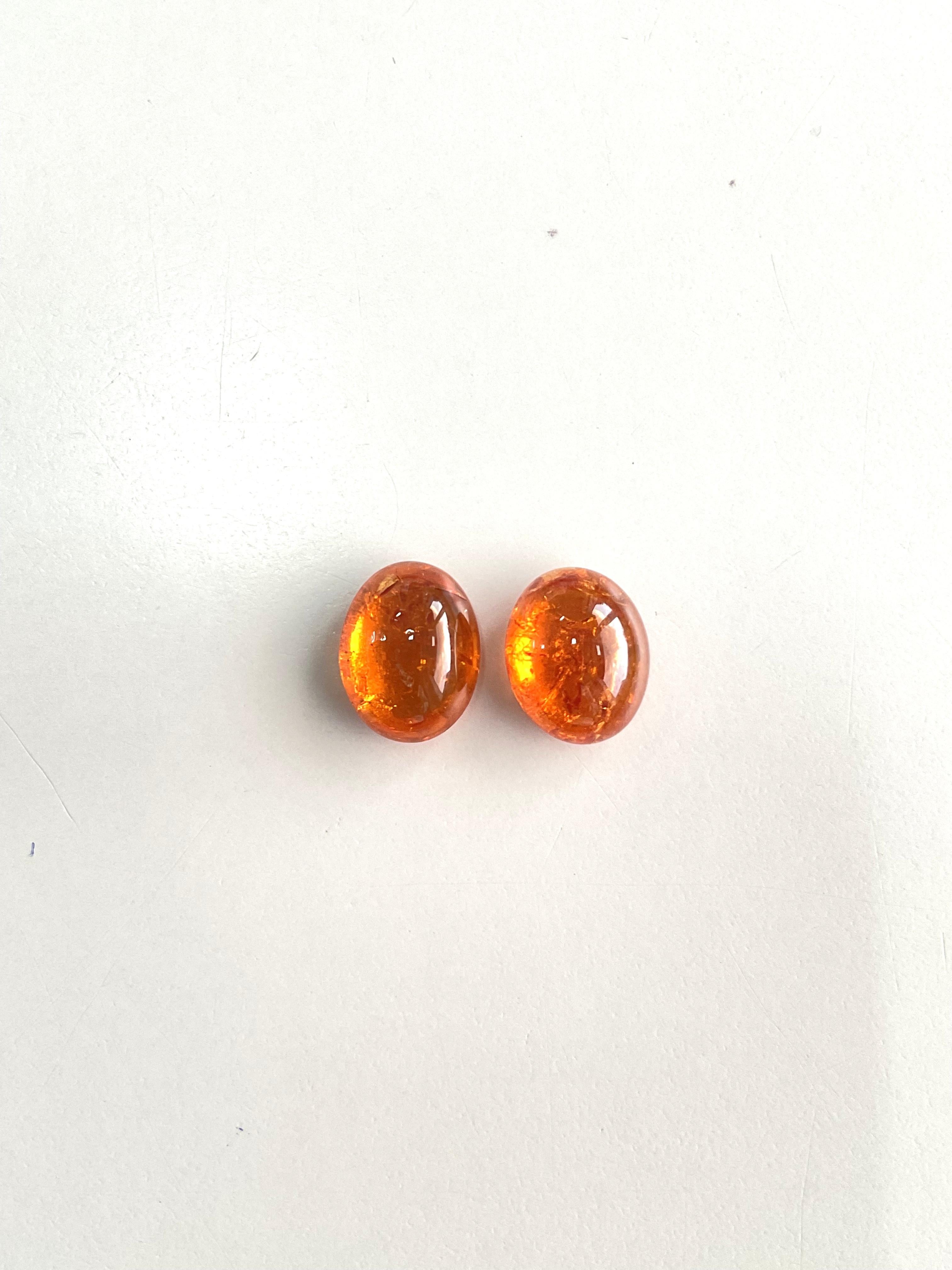 21,92 Carati di Granato Fanta Spessartite Cabochon ovale di qualità superiore Nature in vendita 1