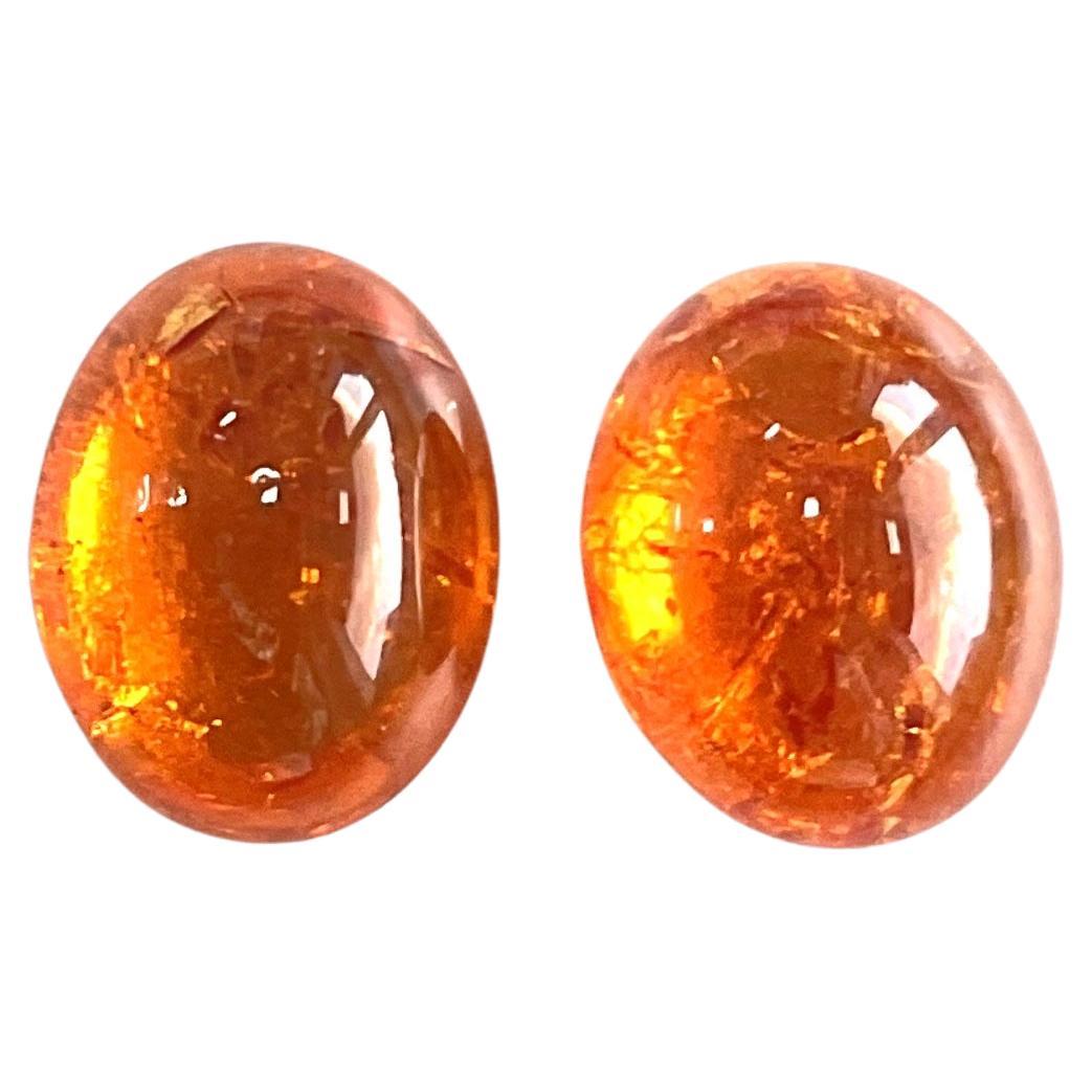 21,92 Carati di Granato Fanta Spessartite Cabochon ovale di qualità superiore Nature
