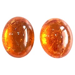 21,92 Karat Fanta Spessartit Granat Oval Cabochon Schlicht Top Qualität Naturstein