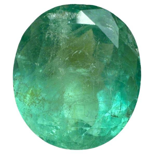 21,95 Quilates Esmeralda Colombiana Verde Menta Talla Oval - Gema Natal de Mayo