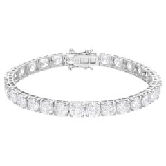 21,95 Ct. Bracelet tennis en or blanc 18 carats avec diamants ronds de pureté SI