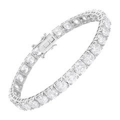 21.95Ct Certified SI/H Diamond Tennis Bracelet 18K White Gold Fine Jewelry