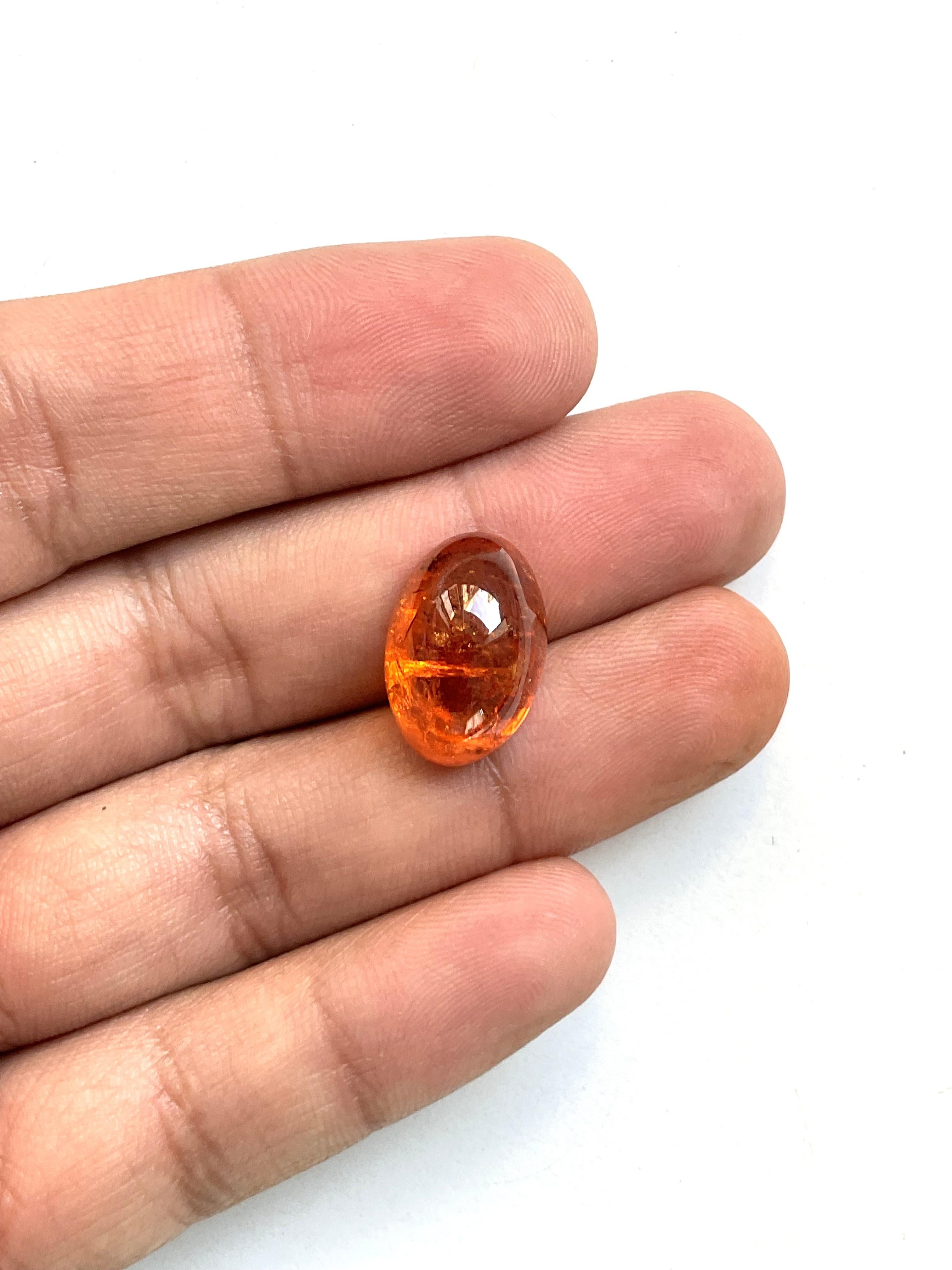 21.98 Carati di Granato Fanta Spessartite Cabochon ovale di qualità superiore Nature In condizioni Nuovo in vendita a Jaipur, RJ