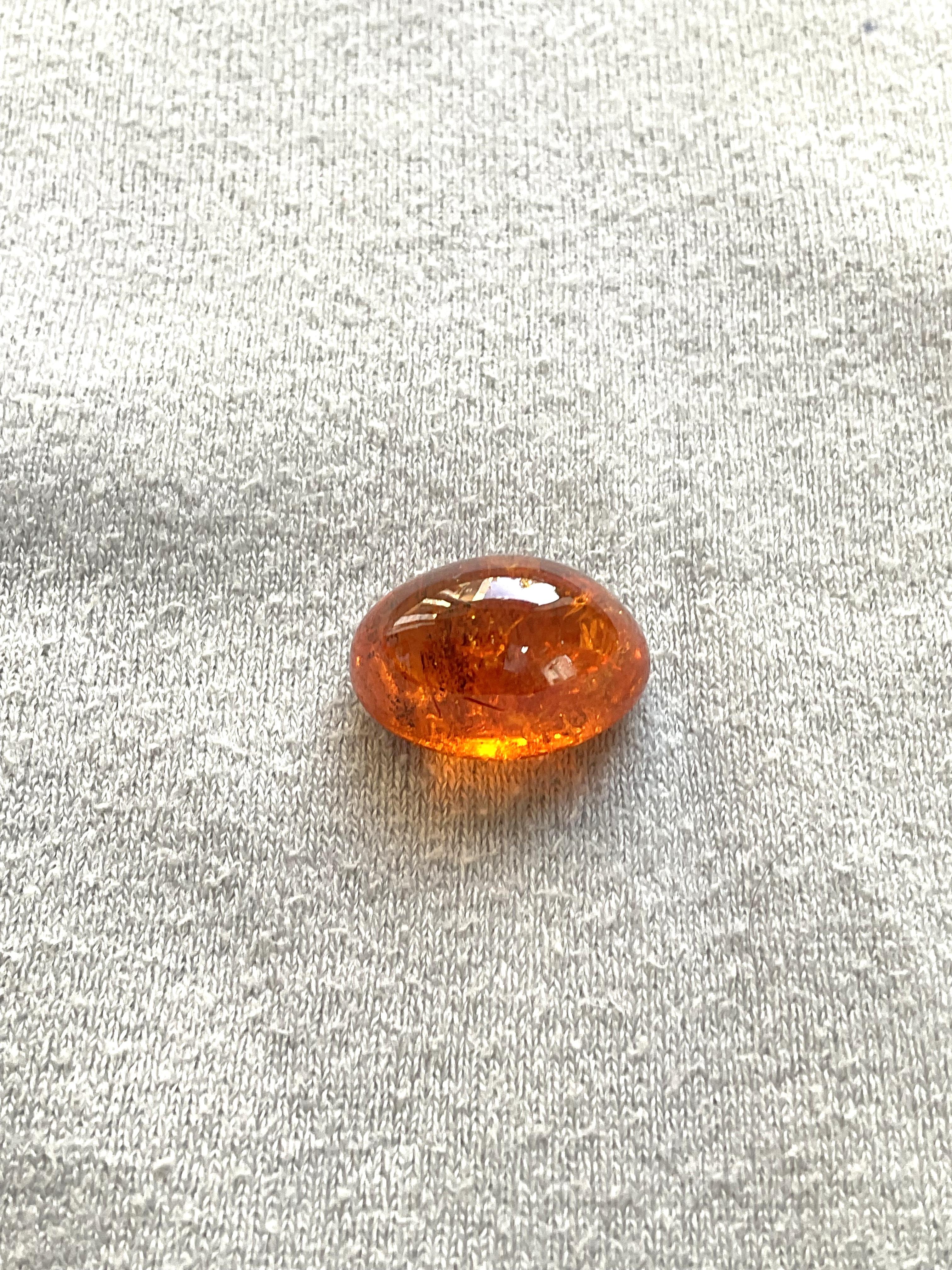 21.98 Carati di Granato Fanta Spessartite Cabochon ovale di qualità superiore Nature in vendita 3