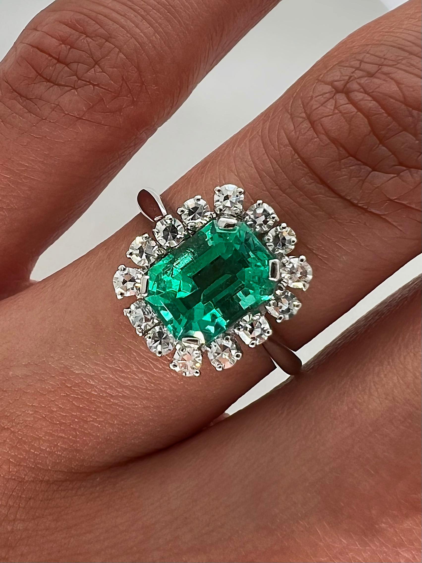 2.19 total carat green emerald a...