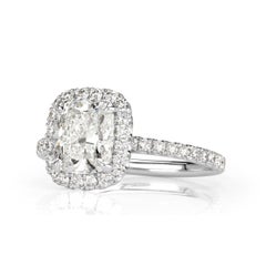 Anello di fidanzamento con diamante taglio cuscino da 2,19 carati