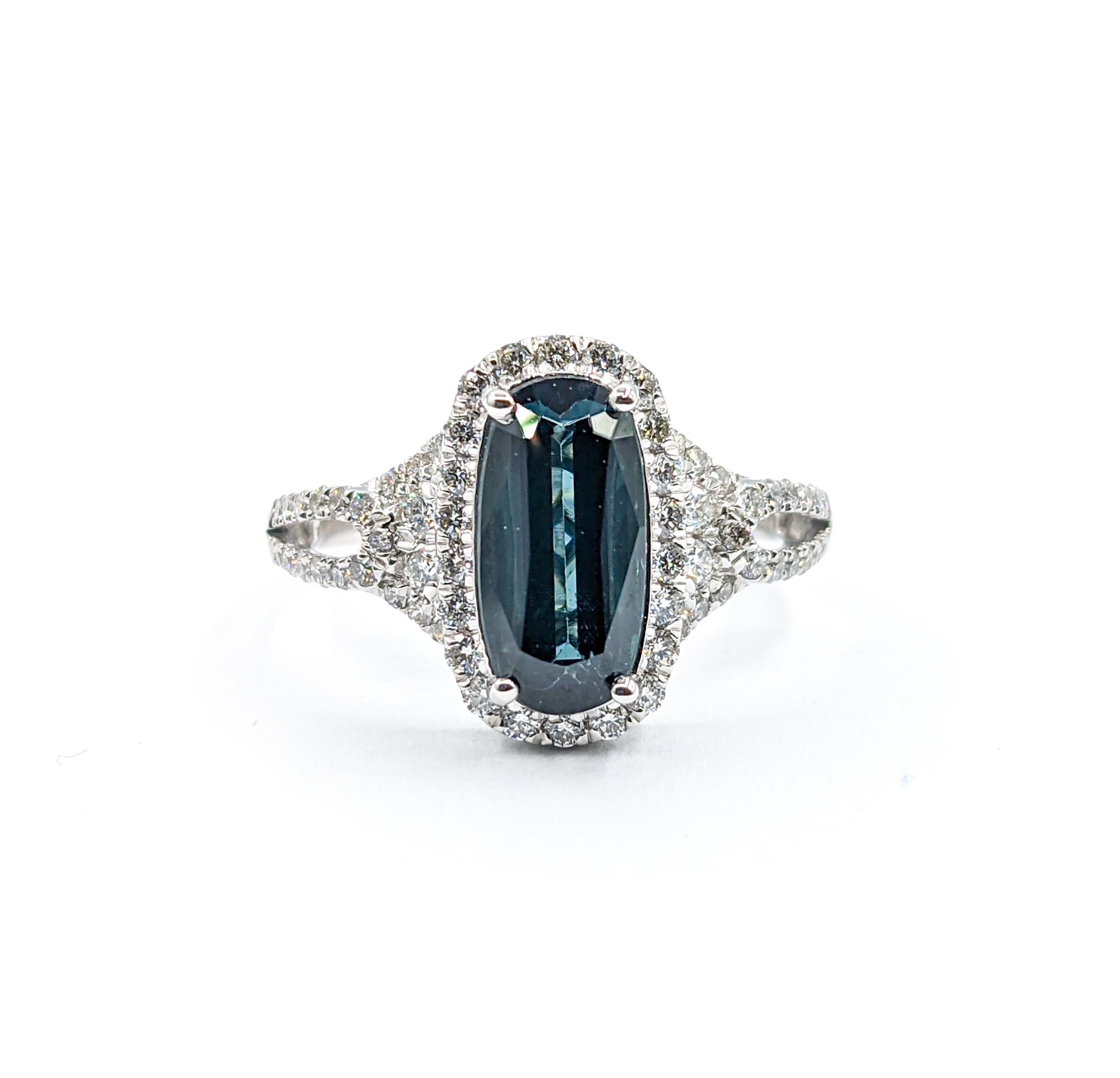2.19ct Deep Blue Spinel & Diamond Ring in Platinum 1