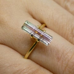 2.19ct Emerald Cut Pink & Green Bi-Colour Tourmaline