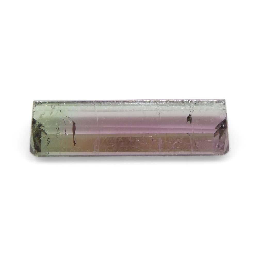 2.19ct Emerald Cut Pink & Green Bi-Colour Tourmaline from Brazil In New Condition For Sale In Toronto, Ontario