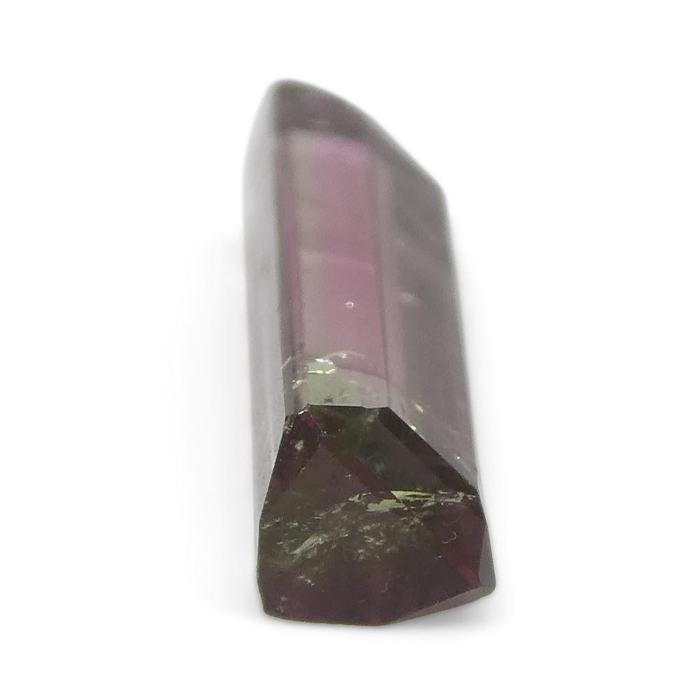Tourmaline bicolore rose et verte taille émeraude de 2.19 carats du Brésil en vente 3