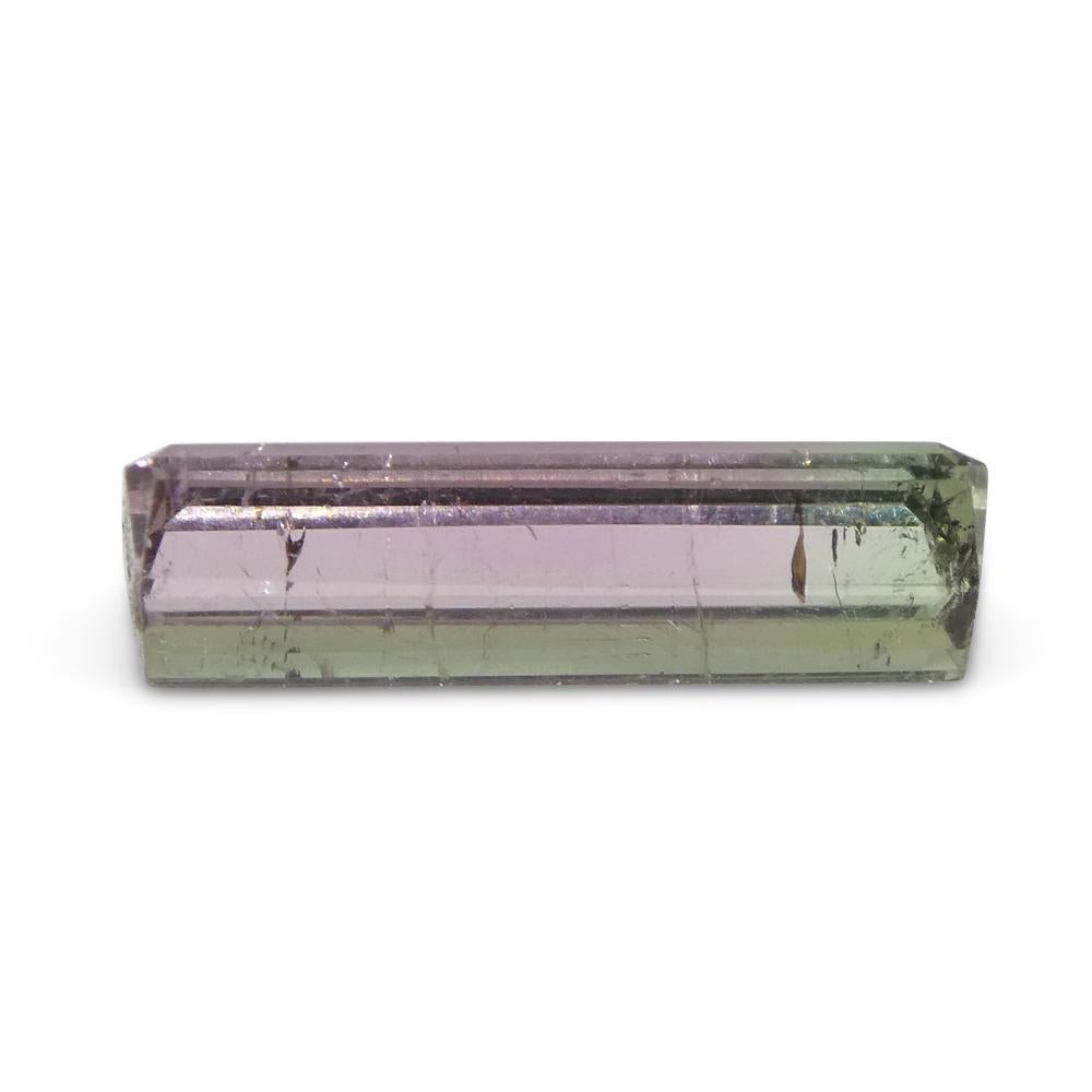 2.19ct Emerald Cut Pink & Green Bi-Colour Tourmaline from Brazil For Sale 4