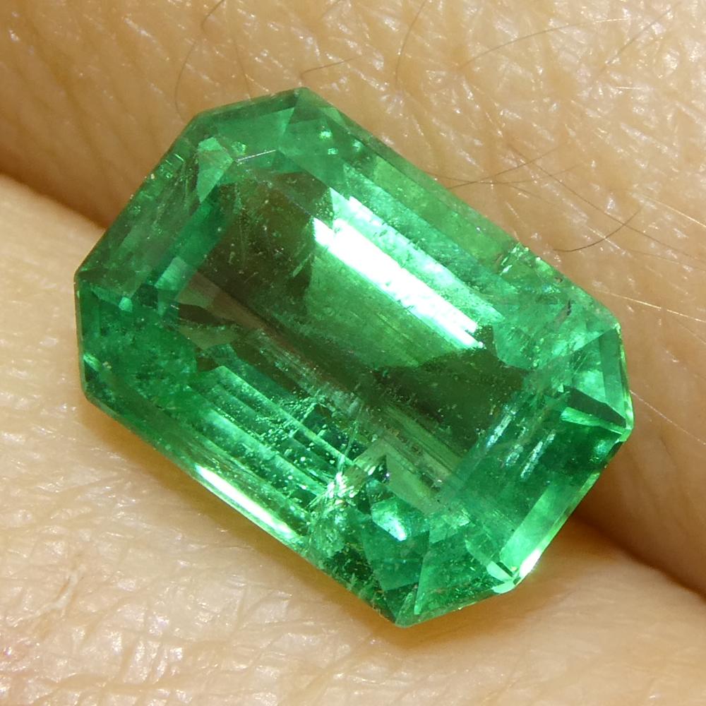 2.19ct Octagonal/Emerald Cut Green Emerald from Zambia For Sale 7