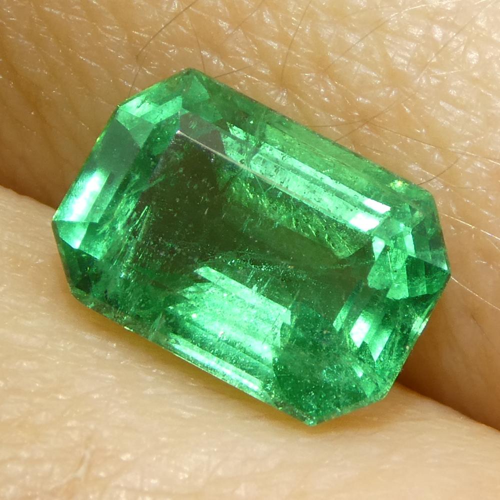 2.19ct Octagonal/Emerald Cut Green Emerald from Zambia For Sale 8