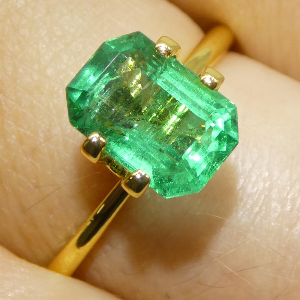 2.19ct Octagonal/Emerald Cut Green Emerald from Zambia For Sale 9