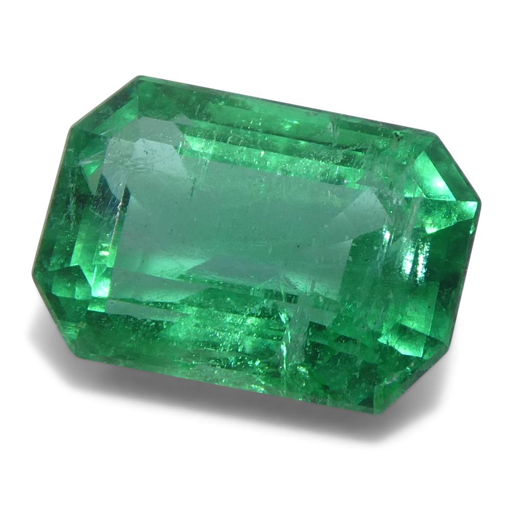 2.19ct Octagonal/Emerald Cut Green Emerald from Zambia For Sale 5