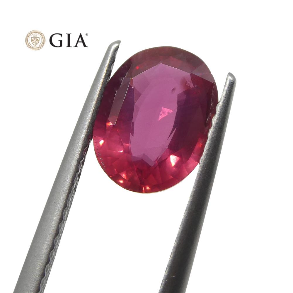 2.19ct Oval Red Ruby GIA Certified Mozambique In New Condition For Sale In Toronto, Ontario
