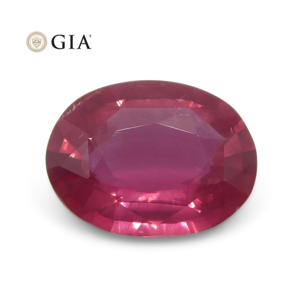 Women's or Men's 2.19ct Oval Red Ruby GIA Certified Mozambique For Sale