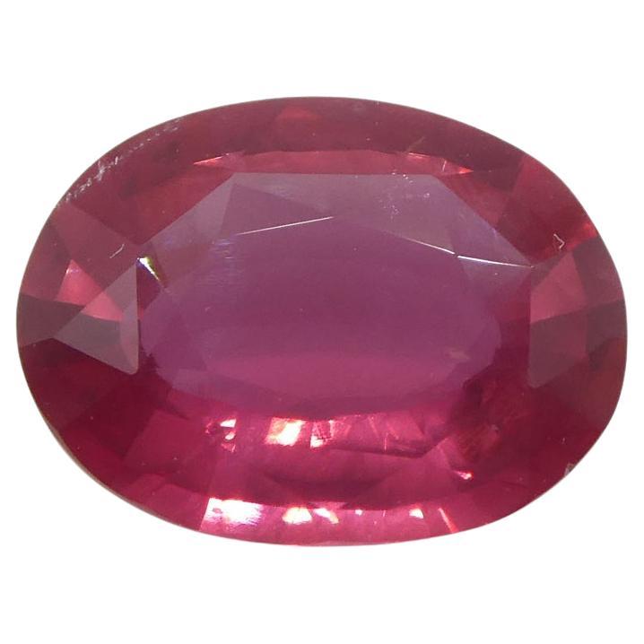 Rubis rouge ovale 2,19 carats certifié GIA du Mozambique en vente