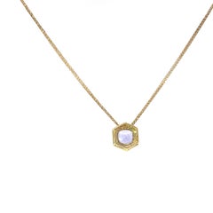 2.19ct Tanzanite & Diamond Pendant – 18ct Yellow Gold Halo Design