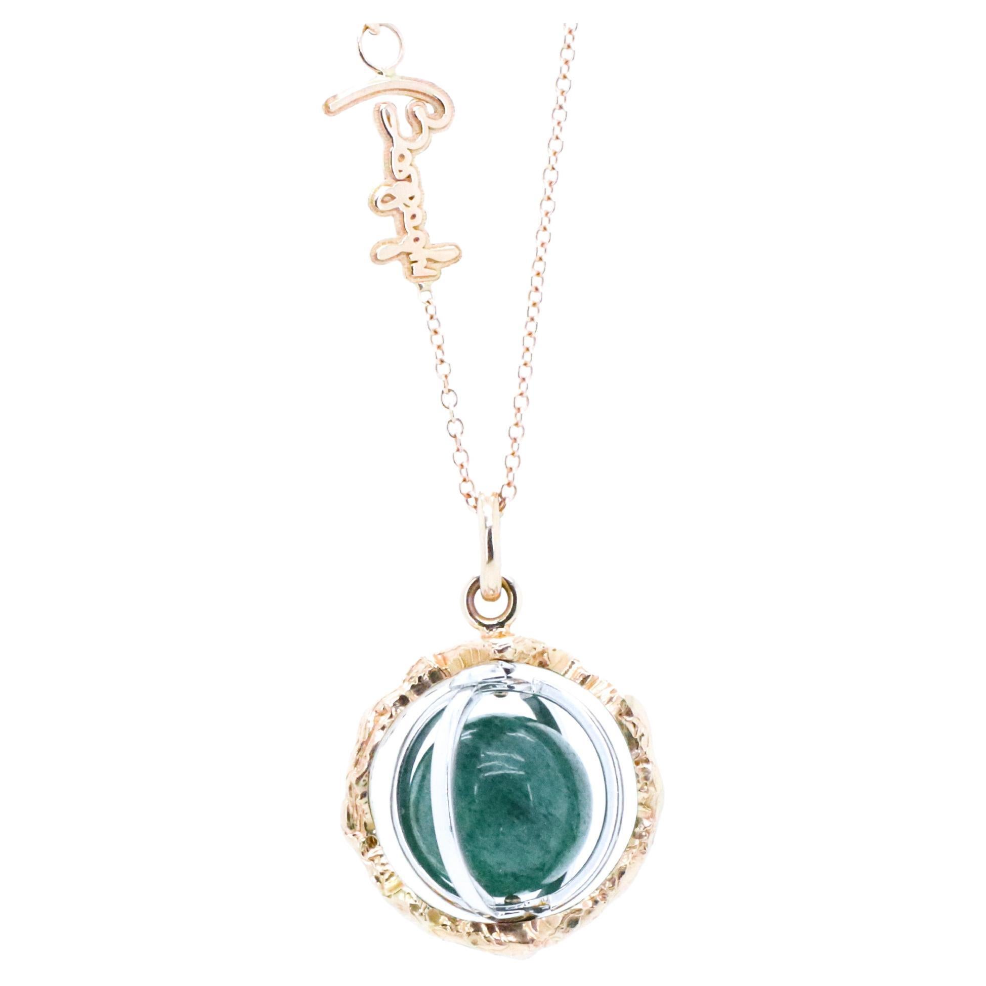 18k Gold Made in Italy Aventurine Changeable Gem Revolving Loops Essence Necklace.
Experience the Wellbeing of Sound and Gemstones with the Sonoro Pendant Necklace.
Unlock Your Divine Potential with the Sonoro pendant. 
Gems and metal are