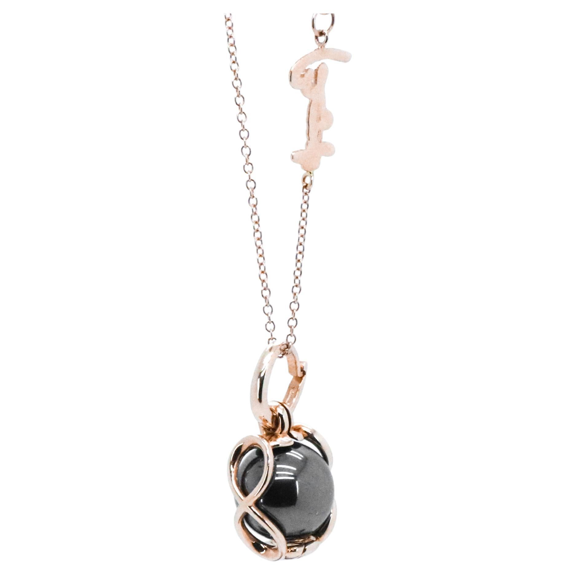 Modern Versatile Made in Italy Awarded Wellness Gold Pendant with Interchangeable Gems For Sale