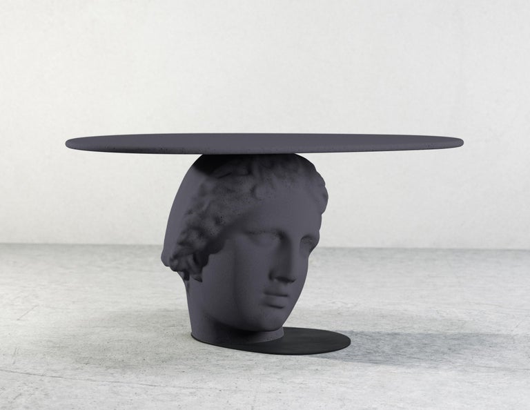 21century Studio Irvine Betti Mod.II Coffee Side Table in Concrete Green Cement For Sale 6