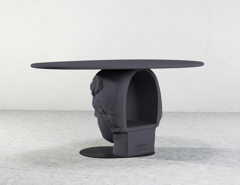 21century Studio Irvine Betti Mod.II Coffee Side Table in Concrete Green Cement For Sale 7