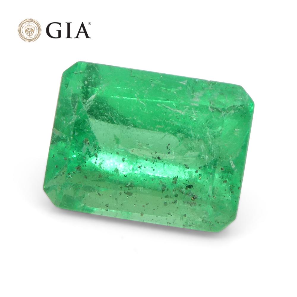 2.1ct Octagonal/Emerald Green Emerald GIA Certified Colombia   For Sale 5