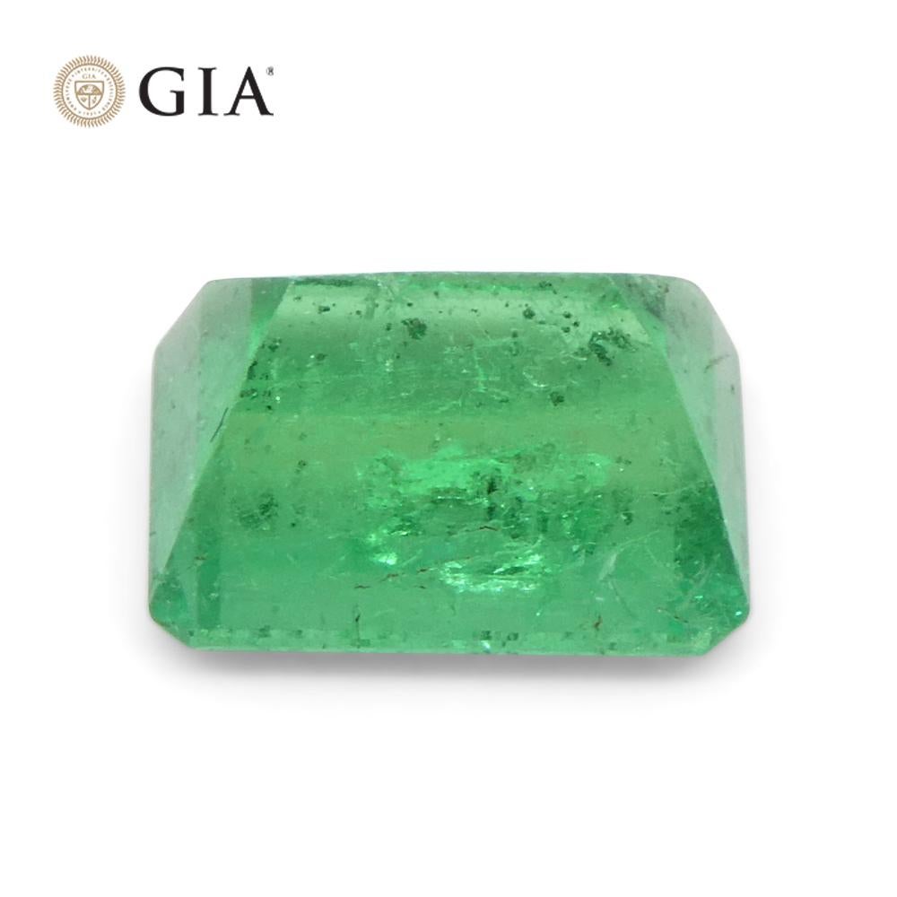 2.1ct Octagonal/Emerald Green Emerald GIA Certified Colombia   For Sale 6