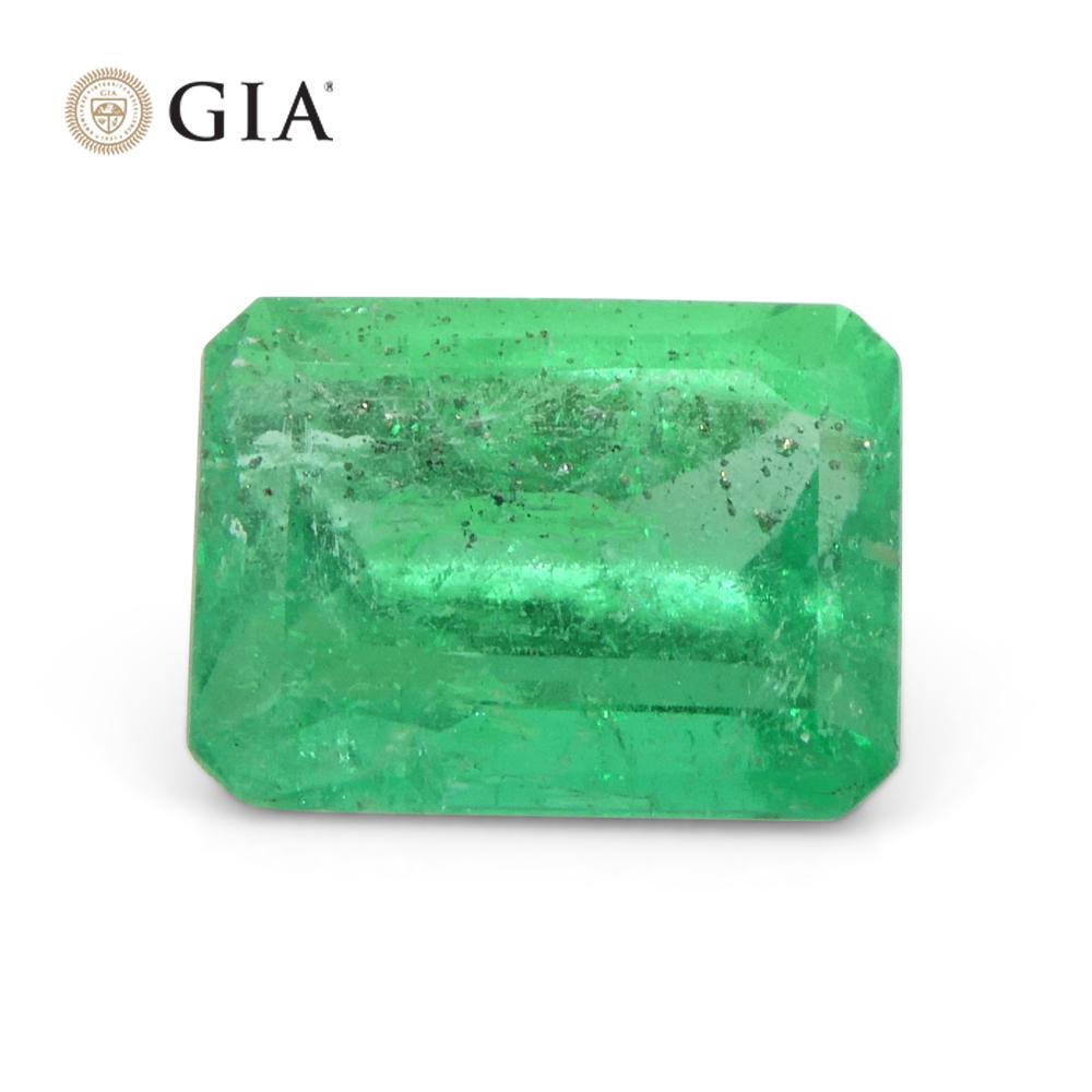 2.1ct Octagonal/Emerald Green Emerald GIA Certified Colombia   For Sale 8