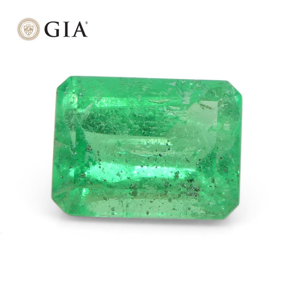 2.1ct Octagonal/Emerald Green Emerald GIA Certified Colombia   For Sale 9