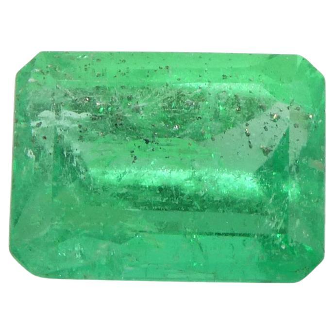 2.1ct Octagonal/Emerald Green Emerald GIA Certified Colombia   For Sale
