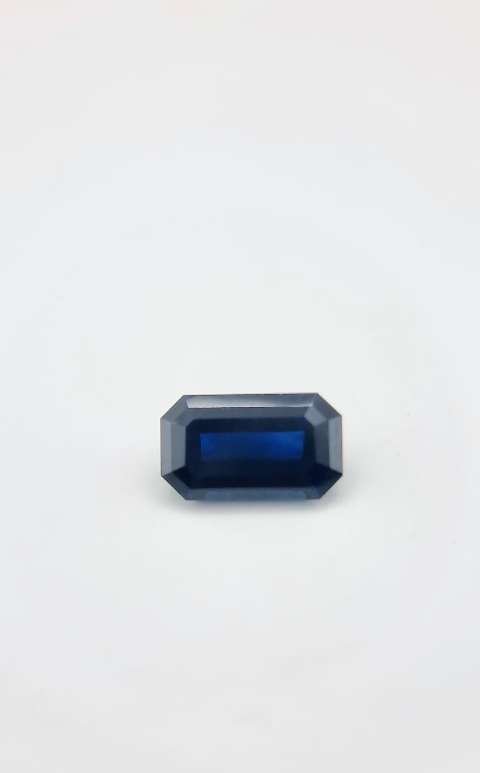2,1ct Rechteckig Dunkelblau Natürlicher Saphir Edelstein im Angebot 6