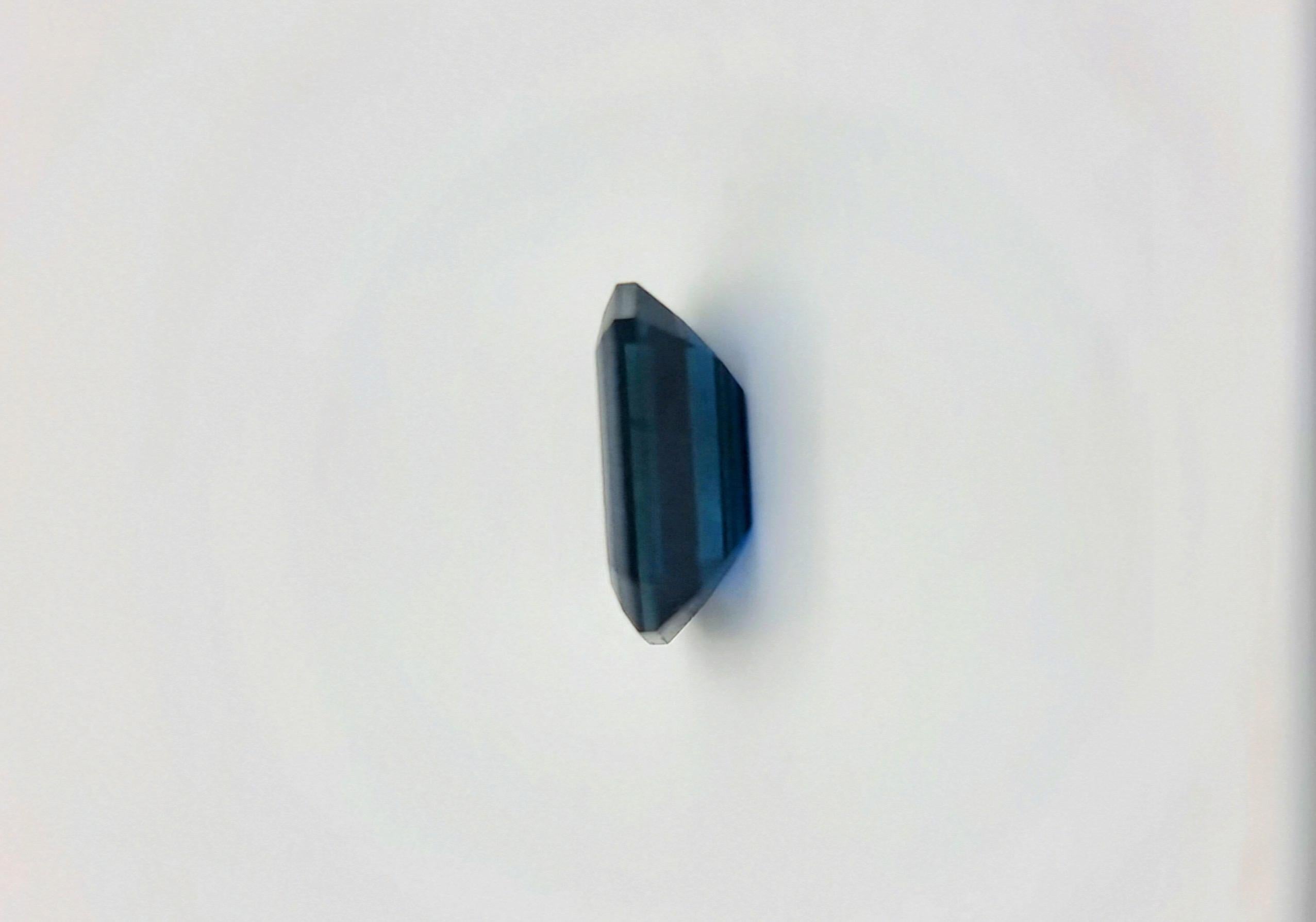 2,1ct Rechteckig Dunkelblau Natürlicher Saphir Edelstein für Damen oder Herren im Angebot