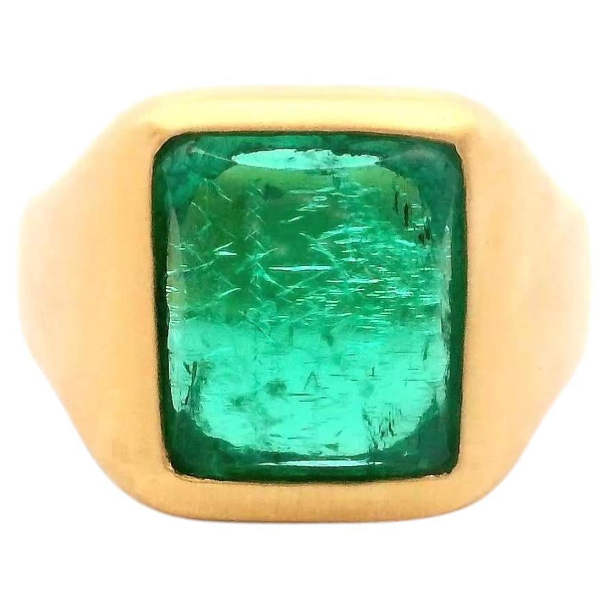 Anillo de Esmeralda Tradicional Menor Colombiana de Oro de 21 quilates de la década de 2000 de 3,58cts en venta