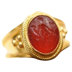 21k Gold Ring W/ Cornelian Intaglio