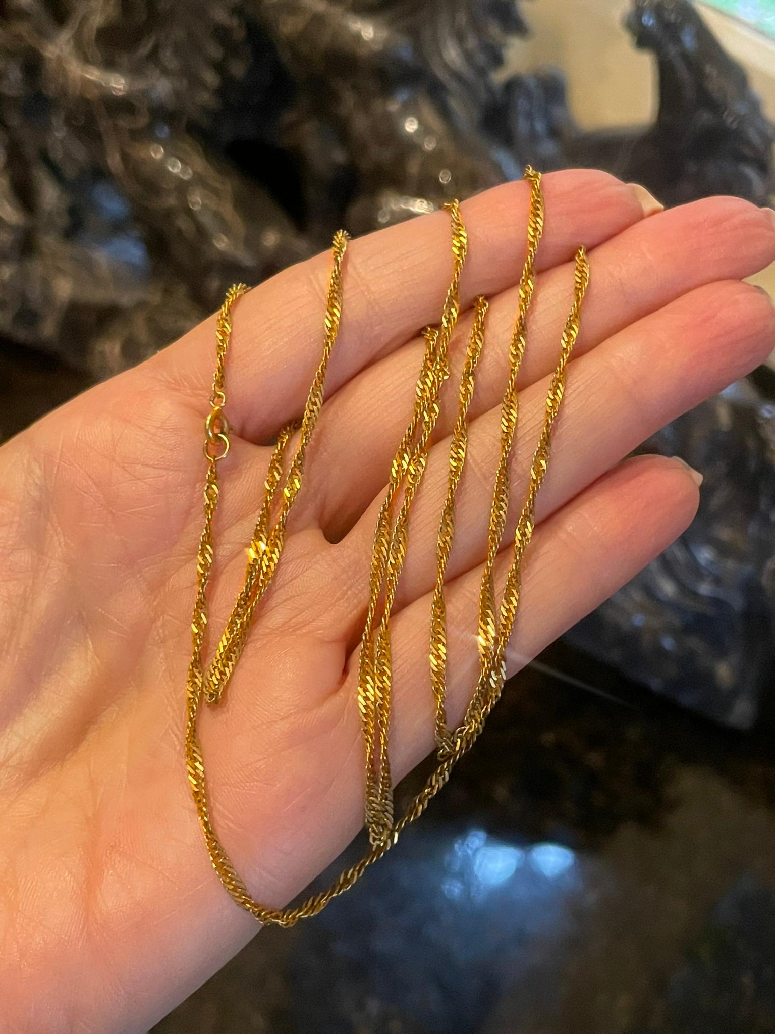 21K Halskette Kette Vintage Solid High Carat Gold Gelb 31 Zoll 9,36 Gramm! im Angebot 1