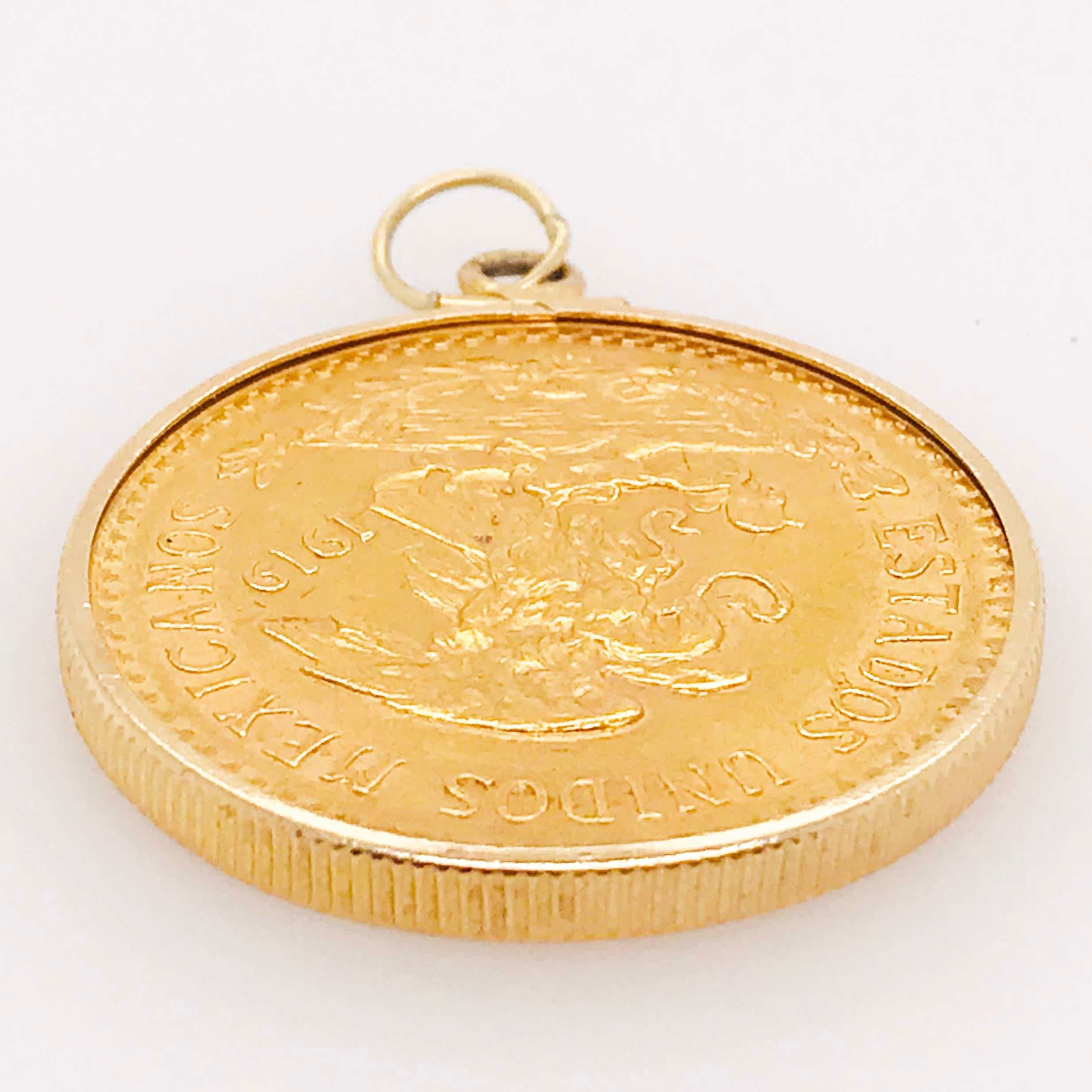 20 pesos gold coin pendant