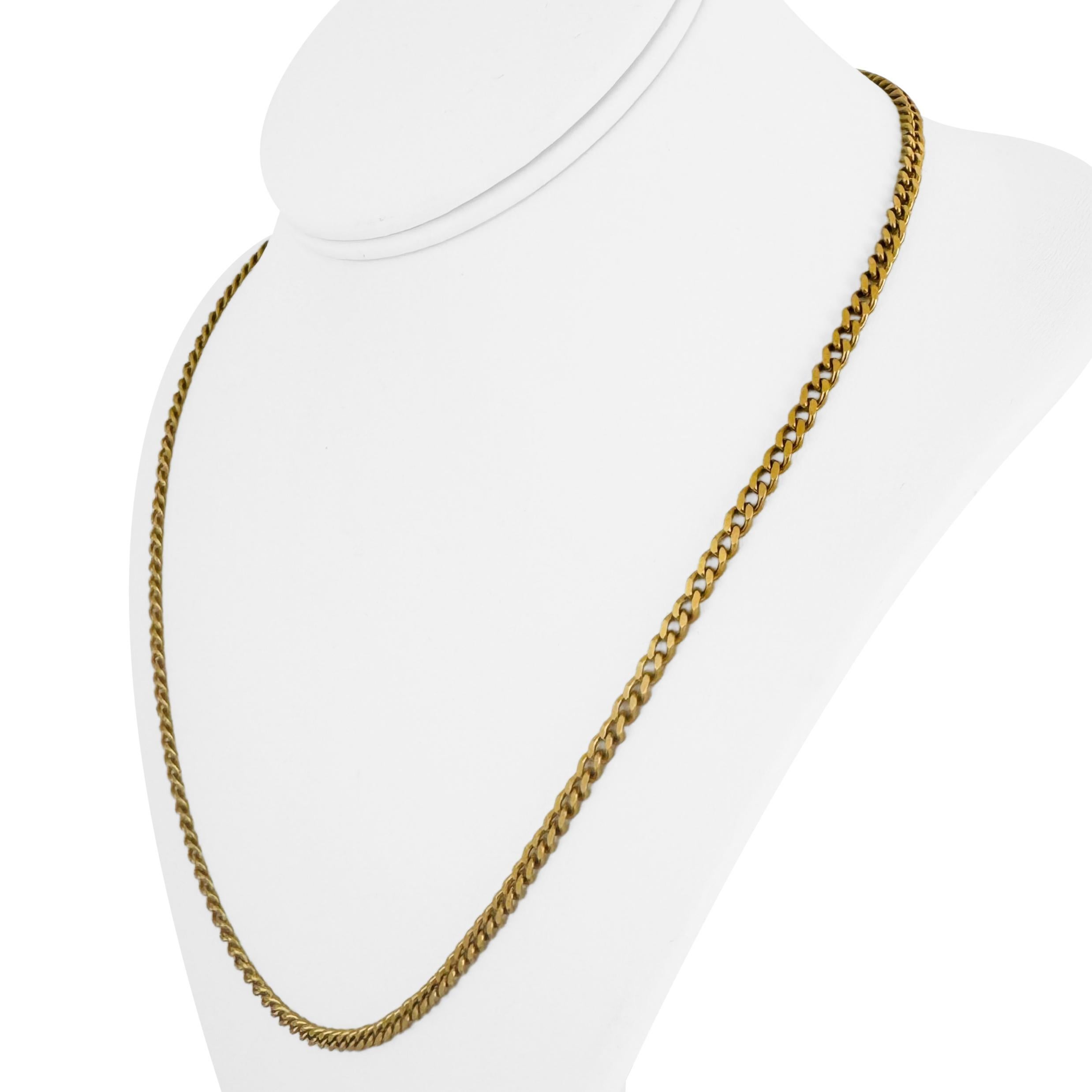 21k Yellow Gold 21.7g Solid 3.5mm Curb Link Chain Necklace 21