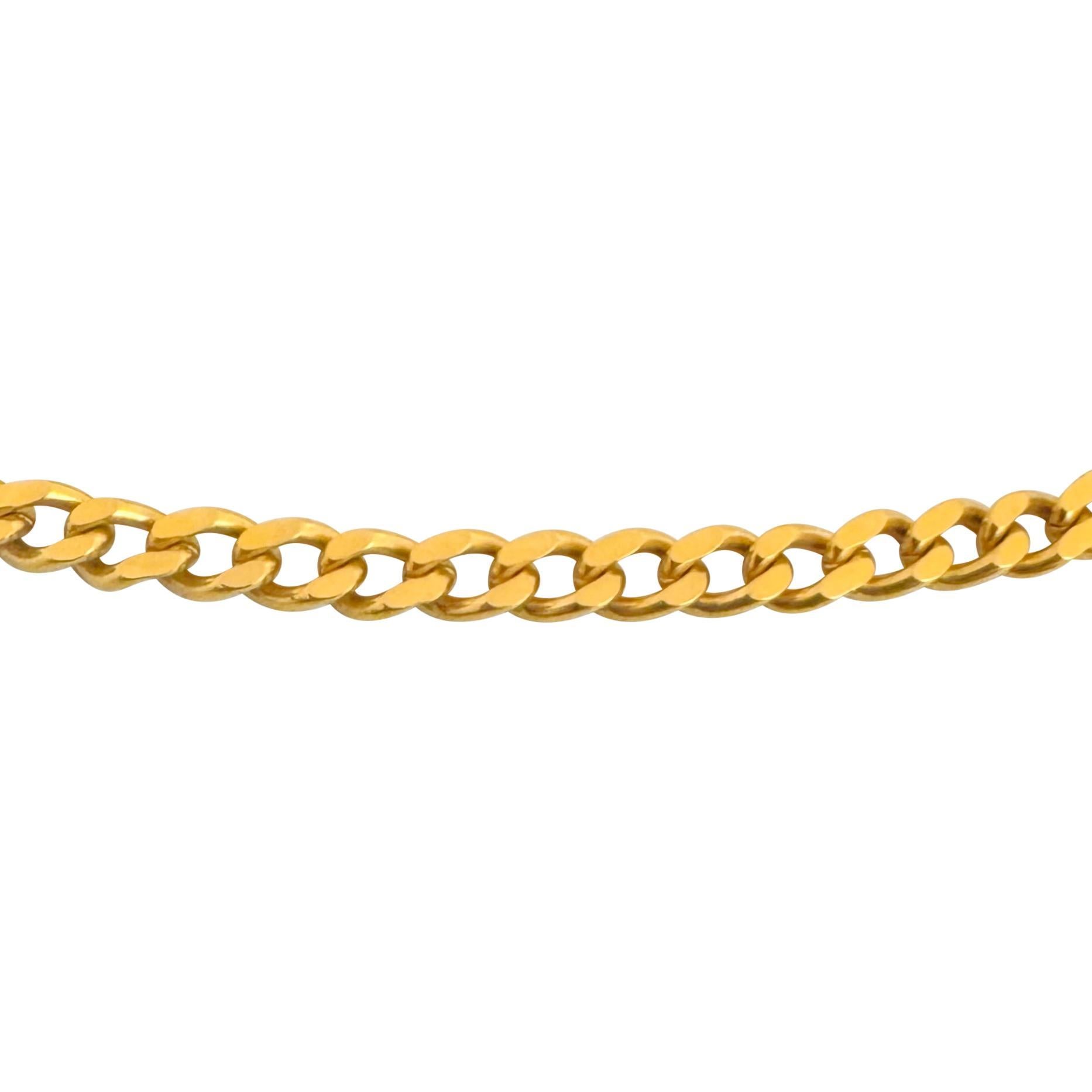 Women's 21k Yellow Gold 21.7g Solid 3.5mm Curb Link Chain Necklace 21