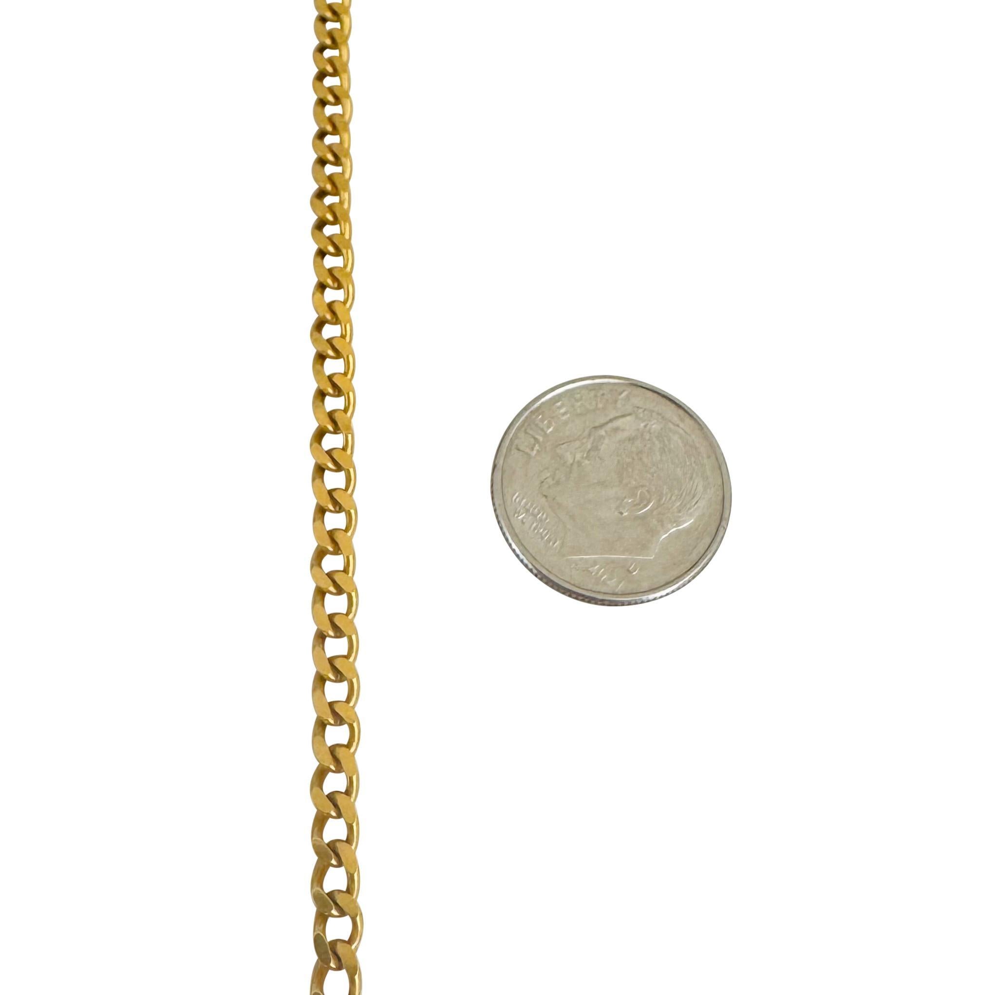 21k Yellow Gold 21.7g Solid 3.5mm Curb Link Chain Necklace 21