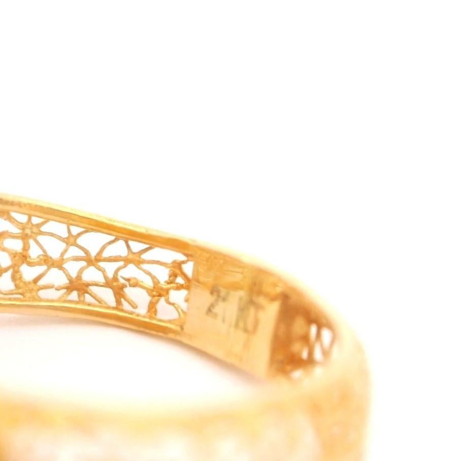 21k Gelbgold 3.4g Diamantschliff Fancy Floral Ring Größe 6 1