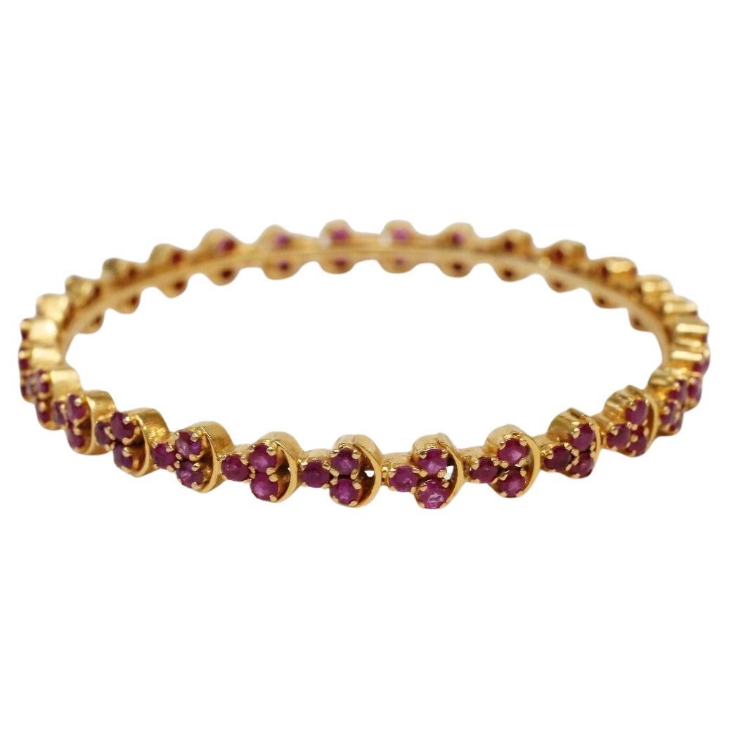 Bracelet jonc en or jaune 21 carats, 7 pouces - 22,8 g