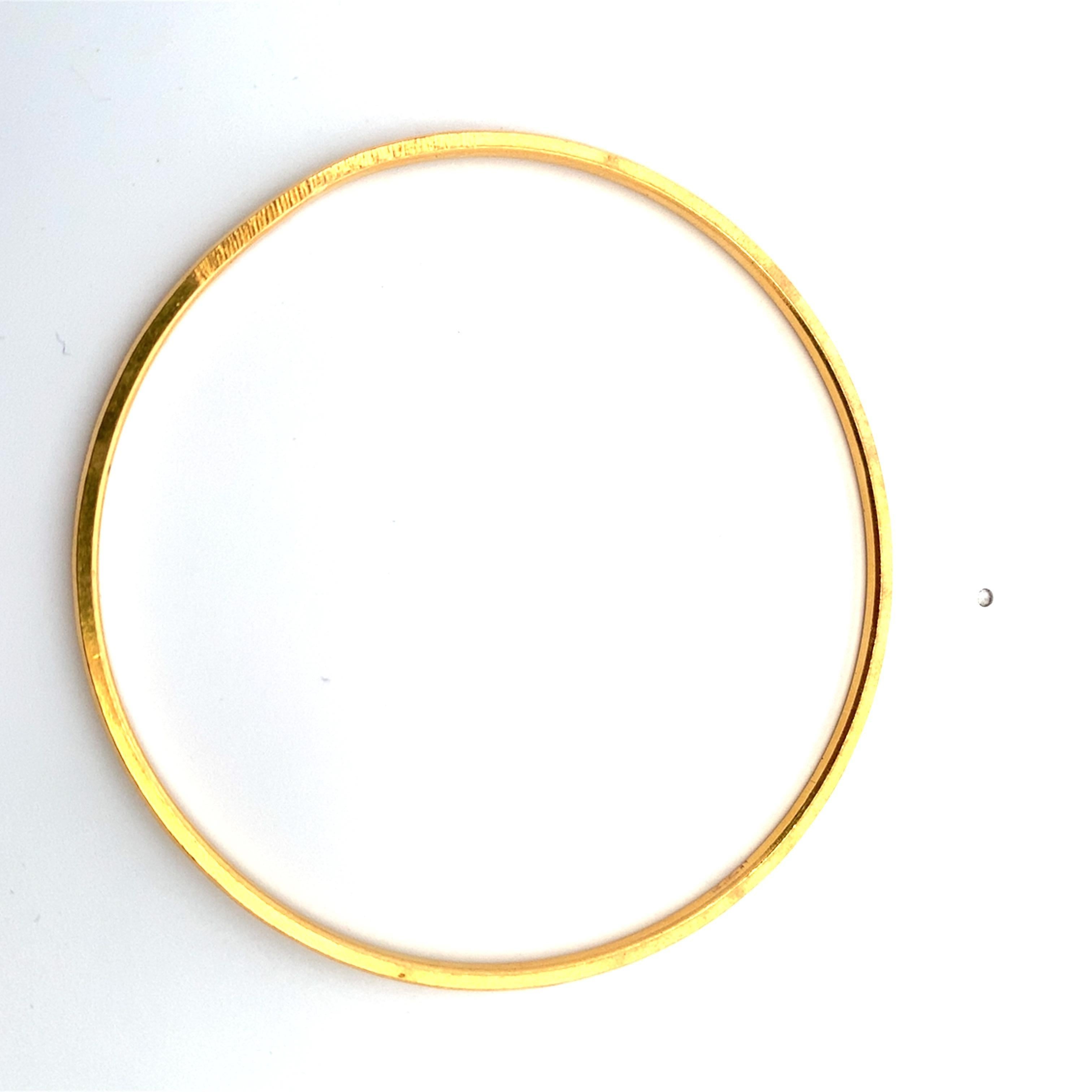 Women's or Men's 21k Yellow gold vintage matching bangle bracelets For Sale