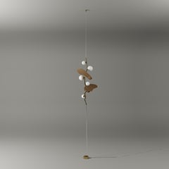 21st Almond II Pendant Lamp Brass Marble White Glass